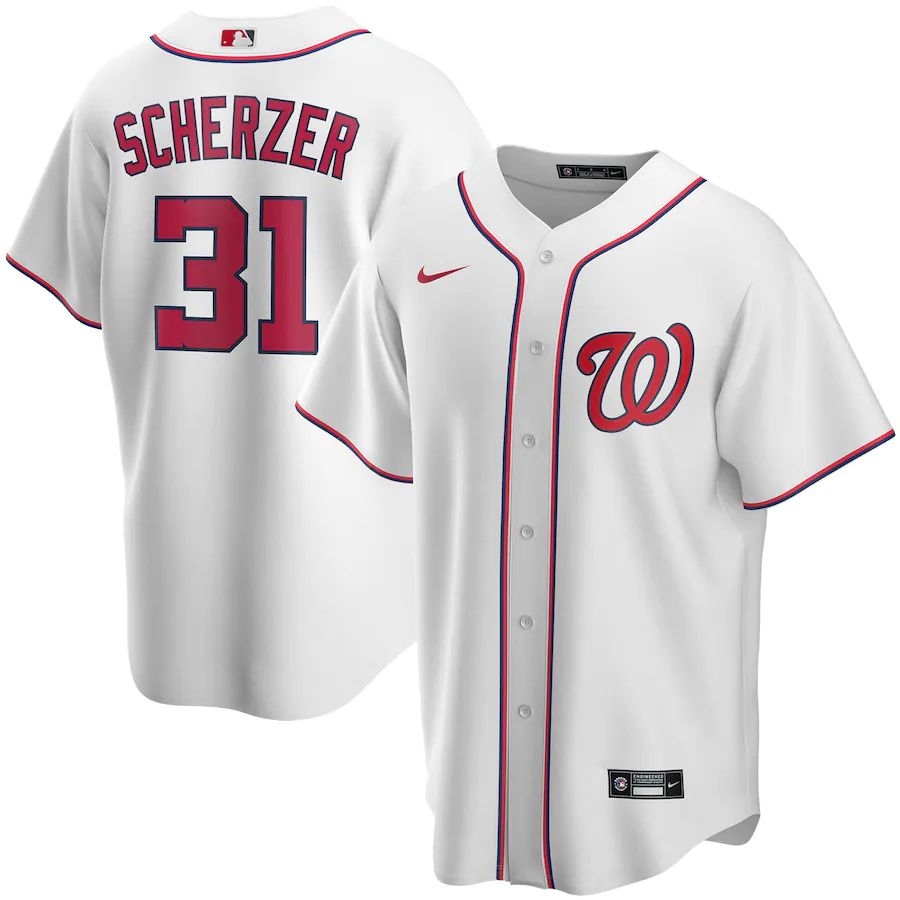 Cheap Youth Washington Nationals 31 Max Scherzer Nike White Home Replica Player MLB Jerseys